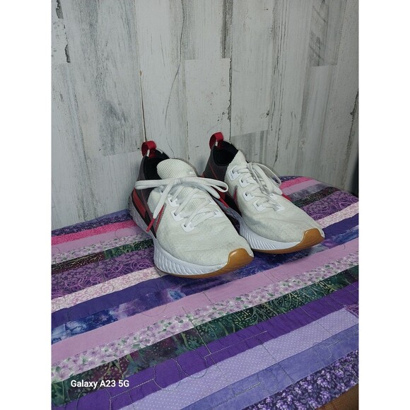 Nike React Infinity Run Flyknit Mens Athletic Shoes 10.5 CW5245-100 White Red - Picture 1 of 11